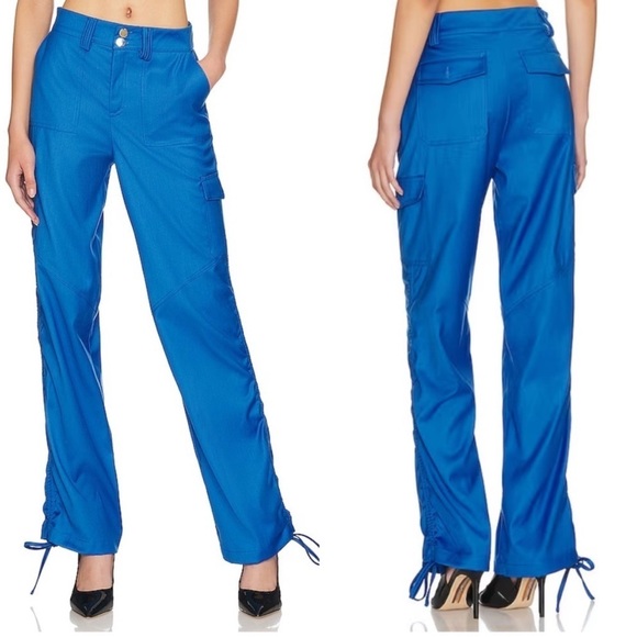 Superdown Raina Cobalt Blue High Waisted Cargo Pants Revolve Size Medium - Picture 1 of 13